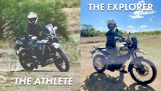 CFMOTO 450MT vs Himalayan 450 First Impressions on a Flat Track amp Specs Comparison [upl. by Ardys]