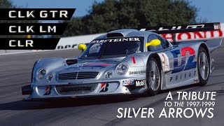 CLK GTR  CLK LM  CLR  A Tribute to the 19971999 Silver Arrows GT1 and Le Mans [upl. by Sateia]