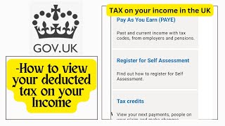 Tax How to view your deducted tax on your Income uk tax internationalstudents skilledworkvisa [upl. by Hagan]