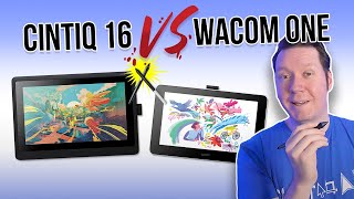 WACOM ONE vs CINTIQ 16  Drawing Tablet Review [upl. by Reiniar212]