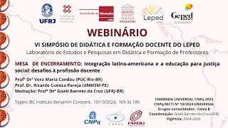 Webinário VI Simpósio de Didática e Formação Docente do Leped  08 a 10 de outubro de 2024 [upl. by Nuri]