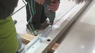 Continuous geared hinge installation of super large door [upl. by Anitsej]