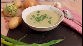 vegetarische low carb Kohlrabi SellerieCremesuppe Suppenrezept  Kohlrabi Celery cream soup [upl. by Nyleuqcaj]