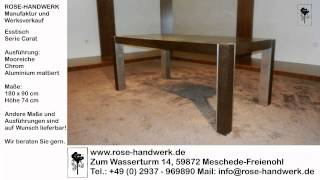 Esstisch Carat Holz Mooreiche Metall Chrom Alu matt [upl. by Drarig620]