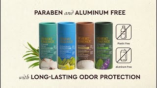 Desert Essence EcoFriendly 100 Plastic and Aluminum Free Deodorants [upl. by Layol226]