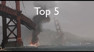 Top 5 Golden Gate Bridge Destruction Scenes [upl. by Werdma]