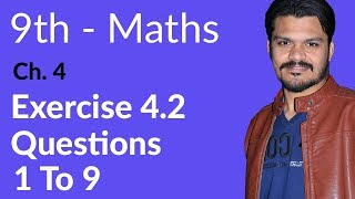 9th Class Math Exercise 42 Question no 1 to 9  Math Chapter 4  Matric Part 1 Math [upl. by Camilla]