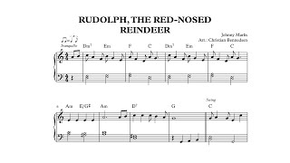 Rudolph The Red nosed Reindeer  Easy piano [upl. by Yran948]