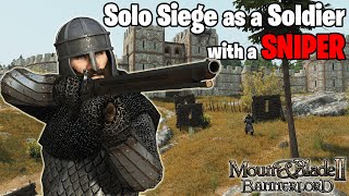 SOLO BESIEGING a Castle with a SNIPER RIFLE  Modded Mount and Blade 2 Bannerlord [upl. by Bergen131]