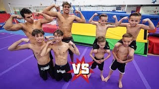 MINI DOBRE BROTHERS CHALLENGE US IN GYMNASTICS [upl. by Eam450]