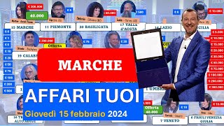 Affari tuoi giovedì 15 febbraio 2024 con le Marche I pacchi aperti in ordine [upl. by Emeline]