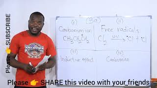 CARBONIUM ION CARBOCATION FREE RADICAL INDUCTIVE EFFECT AND CARBOANION [upl. by Adamo]