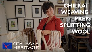 Chilkat Weaving Prep Splitting Wool with Lily Hope [upl. by Nedarb480]