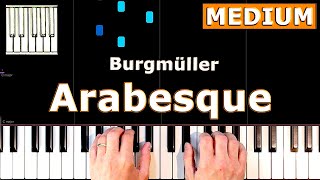 Arabesque  Burgmüller  Piano Tutorial Easy [upl. by Rolfe222]