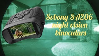 Svbony SA206 night vision binoculars review [upl. by Eislehc]