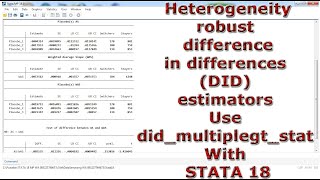 Heterogeneityrobust differencein differences DID estimators Use didmultiplegtstat In STATA 18 [upl. by Mauve]