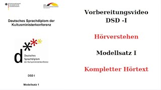 Auf dem Weg zum DSDI  Hörverstehen  Kompletter Hörtext Modellsatz I B1Niveau [upl. by Yennep]