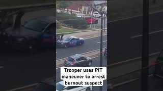 Trooper uses PIT maneuver to arrest burnout suspect [upl. by Eednarb298]