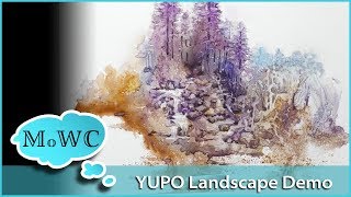 Playing With YUPO and a Watercolor Landscape Demo [upl. by Mosnar]