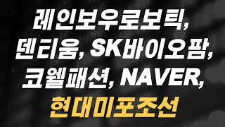 레인보우로보틱스 덴티움 SK바이오팜 코웰패션 NAVER  주박사 매매일지 [upl. by Alexa]