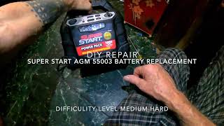 DIY Super Start AGM 55003 Battery Replacement Automobile Battery Jump Starter [upl. by Aikemal]