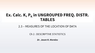 IS23ExCalc K and Pk  Ungrouped Freq Distr Table [upl. by Zeni]