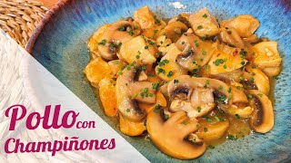 POLLO CON CHAMPIÑONES FACIL Y RAPIDO SALUDABLE 🐓🍄 RECETA SIN CREMA [upl. by Aker474]