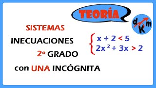 INECUACIONES 👊 SISTEMAS DE inecuaciones de 2º GRADO con UNA INCÓGNITA [upl. by Ennirac553]