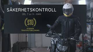 Säkerhetskontroll motorcykel mc ram lösa delar trafikverket uppkörning Del 7 av 9 [upl. by Aliahkim]