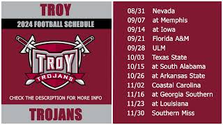 2024 Troy Trojans Football Schedule [upl. by Akeenat]