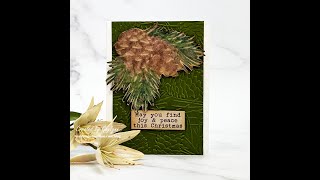 Pinecone Shimmer and Embossing Christmas Card sw [upl. by Phionna]