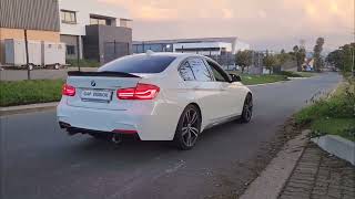 BMW 320i F30 stage 2 Catless Downpipe exhaust sound [upl. by Sublett]