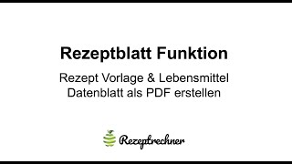 Rezeptblatt erstellen  Programm [upl. by Hanae]