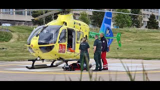 SCAA Helicopter 🚁 Ambulance taking off from Ninewells Hospital Dundee Scotland [upl. by Eirok174]