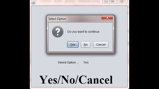 JOptionPane confirm Dialog YesNoCancel Option Java Example in NetBeans [upl. by Monaco]