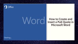 How to Create and Insert a Pull Quote in Microsoft Word [upl. by Byron710]