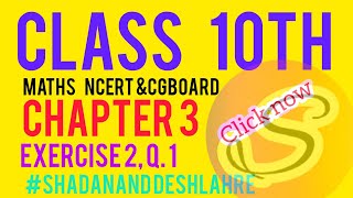 class10th maths chapter 3 exercise 2Q1 NCERT CGBOARD [upl. by Lorre700]