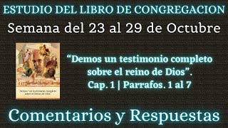 ESTUDIO DE LIBRO DE CONGREGACIÓN ✅ SEMANA DEL 23 AL 29 DE OCTUBRE [upl. by Ayal]