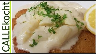 Frischer Spargel als Ragout in weißer Soße zubereiten  Omas Rezept [upl. by Greta]