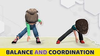 QUICK BALANCE AND COORDINATION EXERCISES FOR KIDS [upl. by Nirrek645]