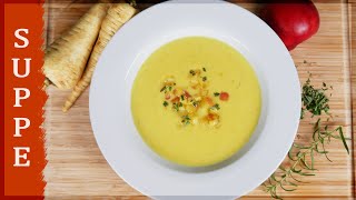 Pastinaken Cremesuppe mit karamellisierte Äpfeln  sehr lecker [upl. by Sharyl]