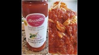 Mezzetta Whole Garlic amp Sweet Basil Marinara Pasta Sauce Over Raos Pasta [upl. by Llennod]