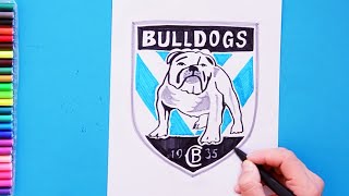 How to draw CanterburyBankstown Bulldogs Logo National Rugby League [upl. by Theo843]