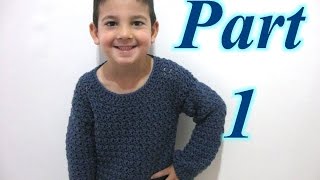 Crochet A Cozy Sweater For Boys With Ease Part 1  Easy Tutorial [upl. by Mcnamara876]