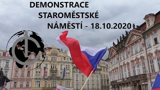 Demonstrace proti opatřením na Staroměstském náměstí 18102020 [upl. by Reyna]