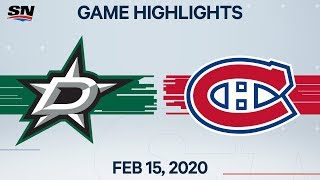 NHL Highlights  Stars vs Canadiens – Feb 15 2020 [upl. by Nierman]