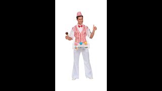 6859  quotICE CREAM MANquot shirt with vest bow tie hat cone tray with 6 ice cream cones [upl. by Yhtomot981]