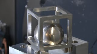 Making a ball in a box on a CNC mill [upl. by Cooperman]