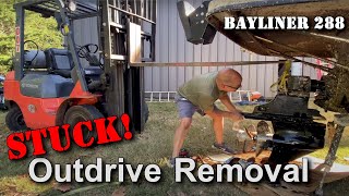 Saving the Bayliner 288 Boat  Outdrive Removal  Episode 4 HD [upl. by Aslin925]