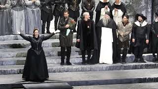 Curtain Call in opening night of Don Carlo Carlo Rizzi Peter Mattei Günther Groissböck 11322 [upl. by Ainala]